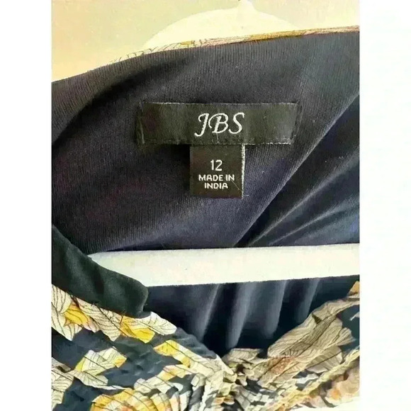 JBS Floral V-Neck Button Front Pleated Dress Size 12 - Picture 3 of 6